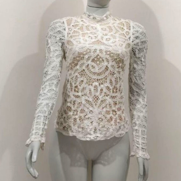 Maje Lace Crochet Blouse - Picture 1 of 7